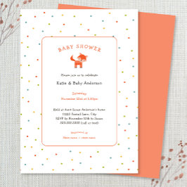 Little Fox Baby shower Invitation Bedankkaart