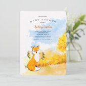 Little Fox Baby shower Invitation Kaart (Staand voorkant)