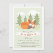 Little Fox Baby shower Invitation Kaart (Voorkant)