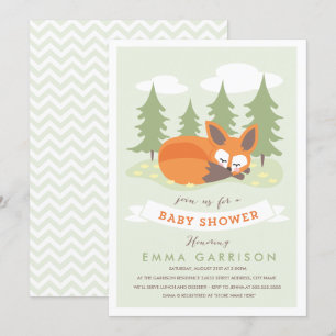 Little Fox Baby shower Invitation Kaart