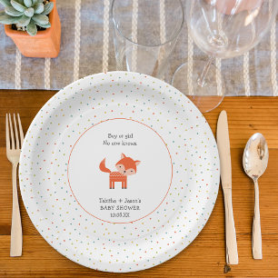 Little Fox baby shower Papieren Bordje