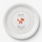 Little Fox baby shower Papieren Bordje (Voorkant)