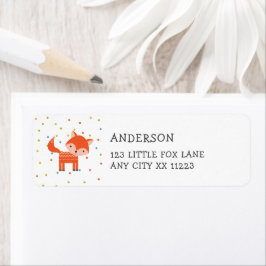Little Fox Baby shower retouradreslabel Etiket