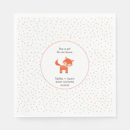 Little Fox baby shower Servet (Voorkant)