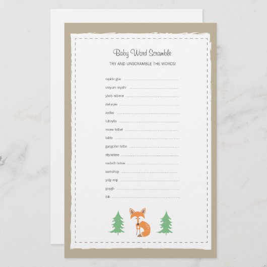 Little Fox Baby Word Scramble Game (Voorkant / Achterkant)