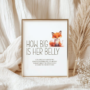 Little Fox Big Is Her Belly Baby Shower Spel Poster