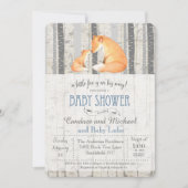 Little Fox Birch Baby shower Invitation Kaart (Voorkant)