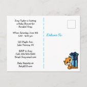 Little Fox Boy's Baby shower Invitation Briefkaart (Achterkant)
