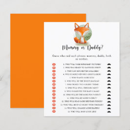 Little Fox Cub - mama of papa baby shower spel