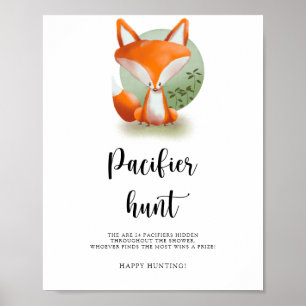 Little fox cub - Pacifier jachtwedstrijd baby show Poster
