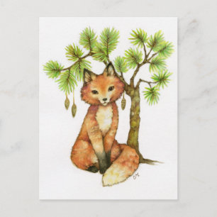 Little Fox - Cute Animal Art Briefkaart