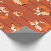 Little Fox Cute Colorful 1st Birthday Party Theme Cadeaupapier (Hoek)