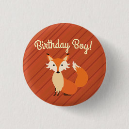 Little Fox Cute Colorful 1st Birthday Party Theme Ronde Button 3,2 Cm