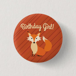 Little Fox Cute Colorful 1st Birthday Party Theme Ronde Button 3,2 Cm