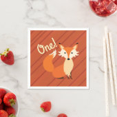 Little Fox Cute Colorful 1st Birthday Party Theme Servet (Insitu)