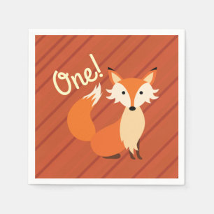 Little Fox Cute Colorful 1st Birthday Party Theme Servet