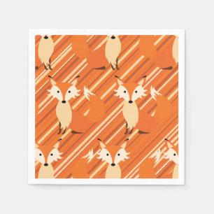Little Fox Cute Colorful 1st Birthday Party Theme Servet