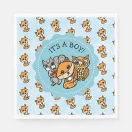 Little Fox en Forest Friends Baby shower Servet