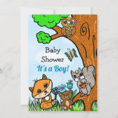 Little Fox en Forest Friends Boy's Baby shower Kaart (Voorkant)