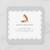 Little Fox Hand Drawn White Scallop Visitekaartje (Voorkant)