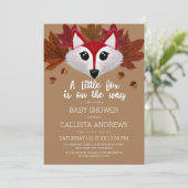 Little Fox Herfst Red Brown Waterverf Baby shower Kaart (Staand voorkant)