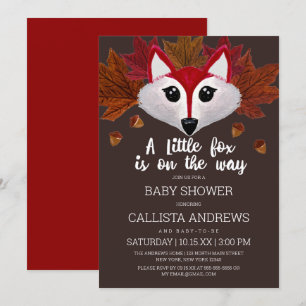 Little Fox Herfst Rood Bruin Waterverf Baby shower Kaart