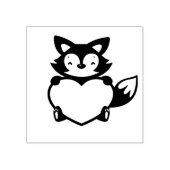 Little Fox Holding Heart Rubberstempel (Afrduk)