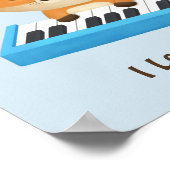 Little Fox houdt van Piano Lesson Poster (Hoek)