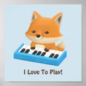 Little Fox houdt van Piano Lesson Poster (Voorkant)