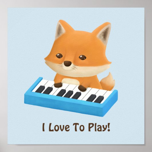 Little Fox houdt van Piano Lesson Poster (Voorkant)