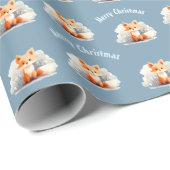 Little fox in winter, aangepast cadeaupapier (Rol Hoek)