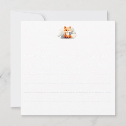 Little fox in winter kaart (Achterkant)