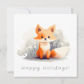 Little fox in winter kaart (Voorkant)