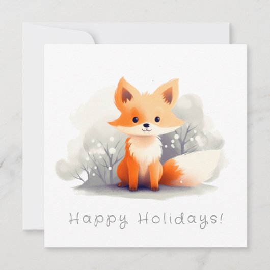 Little fox in winter kaart (Voorkant)