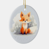 Little fox in winter keramisch ornament (Rechts)