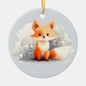 Little fox in winter keramisch ornament (Voorkant)