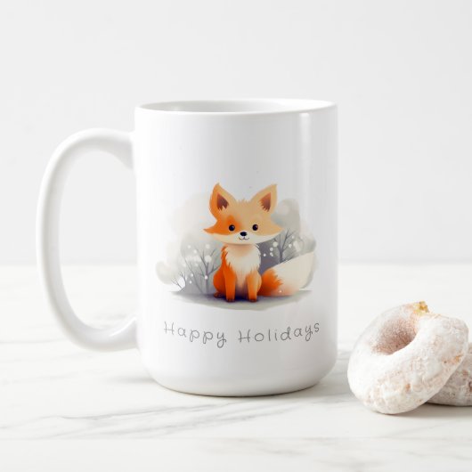 Little fox in winter koffiemok (Met donut)