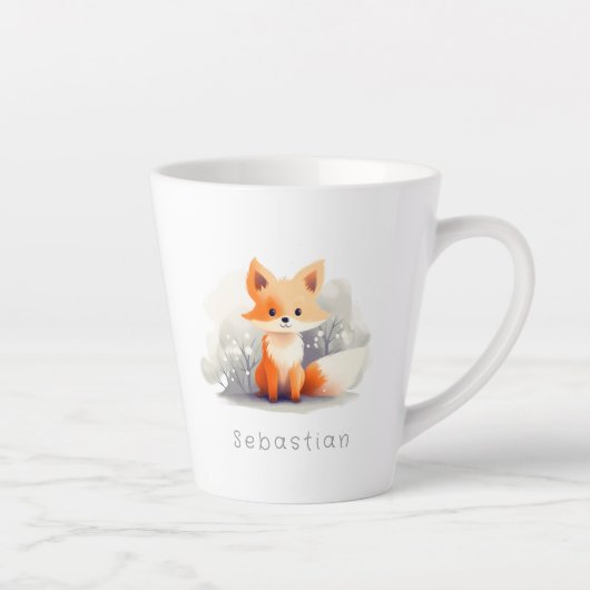 Little fox in winter latte mok (Rechts)