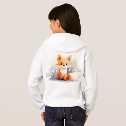 Little fox in winter, personalized (Achterkant volledig)