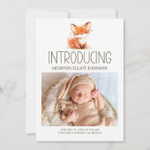 Little Fox Introductie Baby Foto Aankondiging (Voorkant)