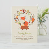 Little Fox Invitation Kaart (Staand voorkant)