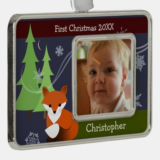 Little Fox Keepomwille Kerstversiering Verzilverd Omlijst Ornament (Rechts)