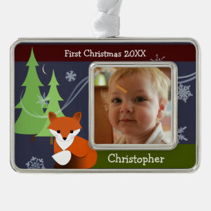 Little Fox Keepomwille Kerstversiering Verzilverd Omlijst Ornament