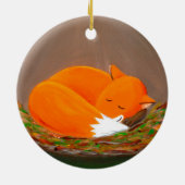 Little Fox | Kute  Keramisch Ornament (Achterkant)