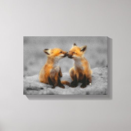 Little Fox Love Canvas Afdruk (Voorkant)