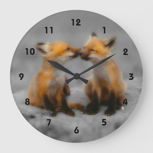 Little Fox Love Grote Klok (Voorkant)