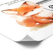 Little Fox Oudertips Pot Baby Shower Bord Poster (Hoek)