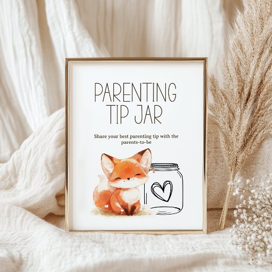 Little Fox Oudertips Pot Baby Shower Bord Poster