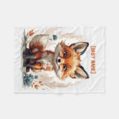 Little Fox Personalized Fleece Deken (Voorkant (Horizontaal))