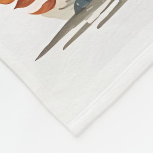 Little Fox Personalized Fleece Deken (Hoek)